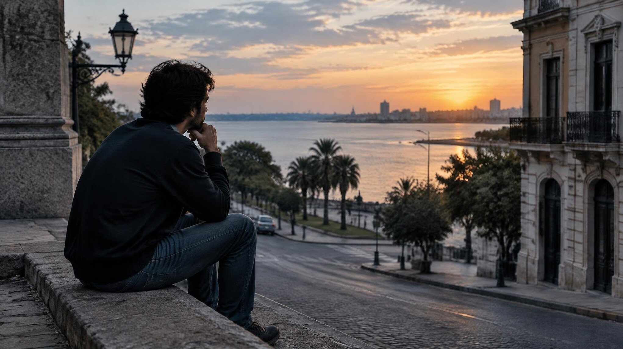 person reflecting alone